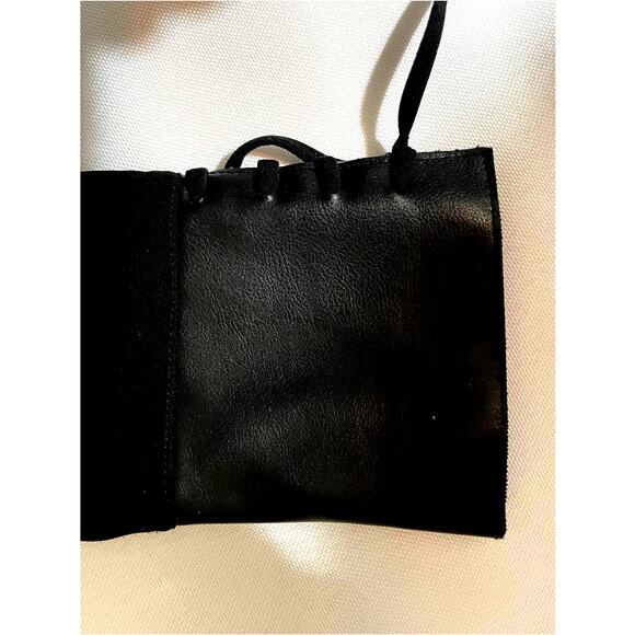 LAUNDRY BY SHELLI SEGAL BLACK L/S DRESS WITH FAUX LEATHER - Picture 7 of 13